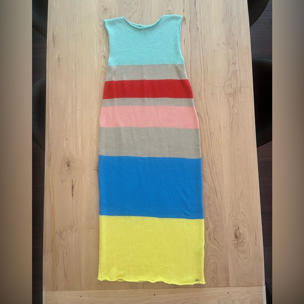 [Anthro] The Knit Kid Rainbow Colorblock Sleeveless Dress